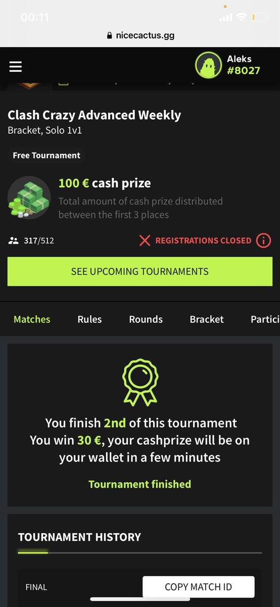 Had some fun in <a href="/nicecactusgg/">Nicecactus</a> bracket today🥈