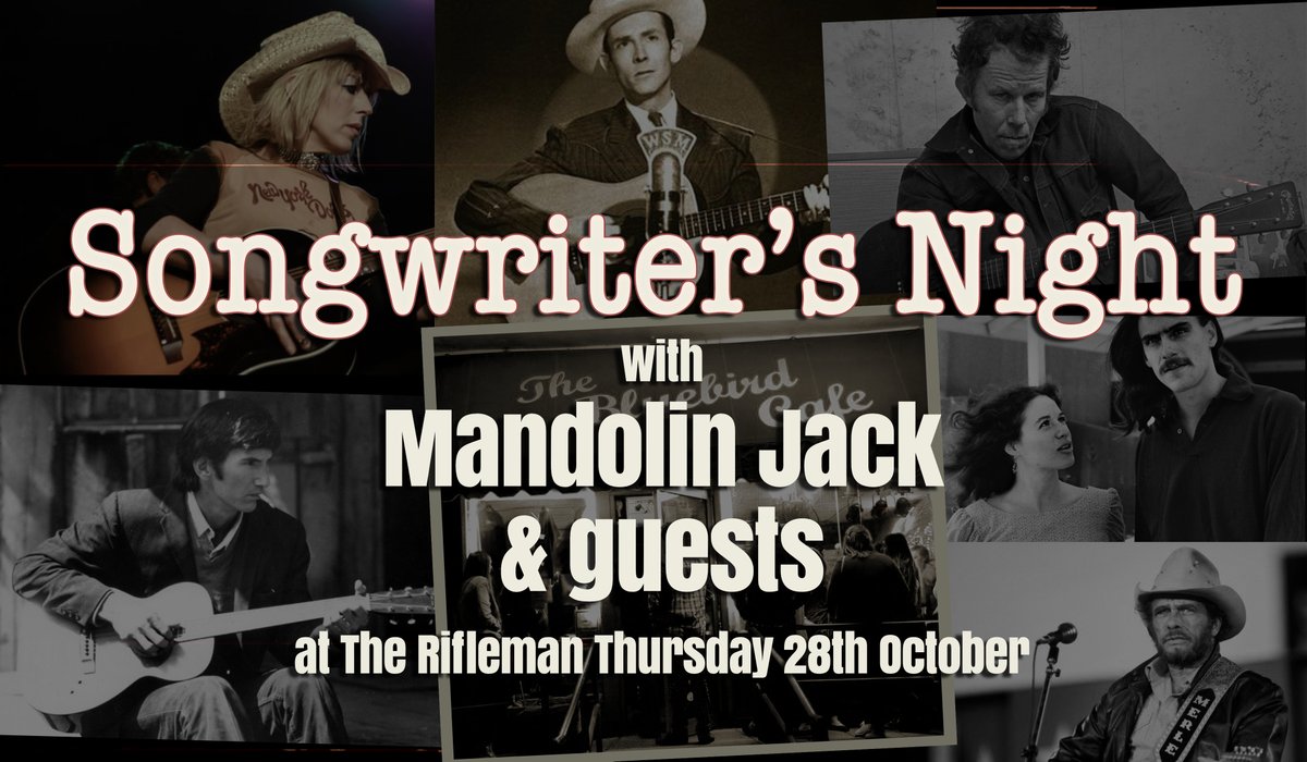 Starting bi-monthly this Thursday, a Songwriter's Night with Mandolin Jack and some invited guests.