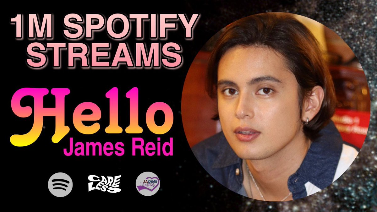JaDineNATION's tweet photo. #HelloJamesReid has officially hit 1M streams on Spotify! Congratulations @tellemjaye and @CARELESS_PH for another well-deserved milestone! 

Thank you to all who are supporting the track on Spotify &amp; other platforms! 

https://t.co/UVyuMX76hL

#OneMillionHello https://t.co/AtYczChRpA