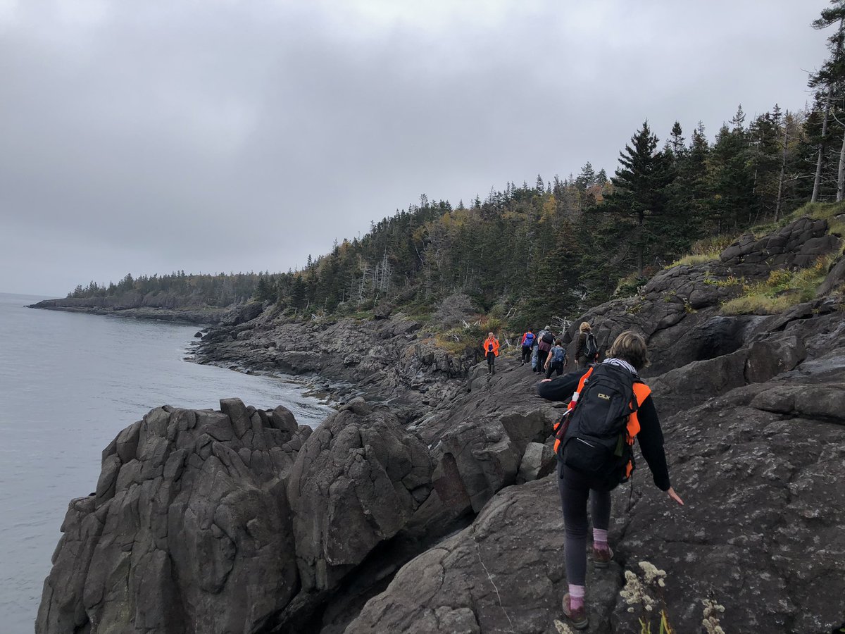jonathan_riley's tweet photo. The Fundy Erratics hiked the Fundy shore today - here’s some of the wildness! #digbyrocks #hiking #coastalwalks #bayoffundy #digbyneck @HikeNS https://t.co/kmT7IlyCR4
