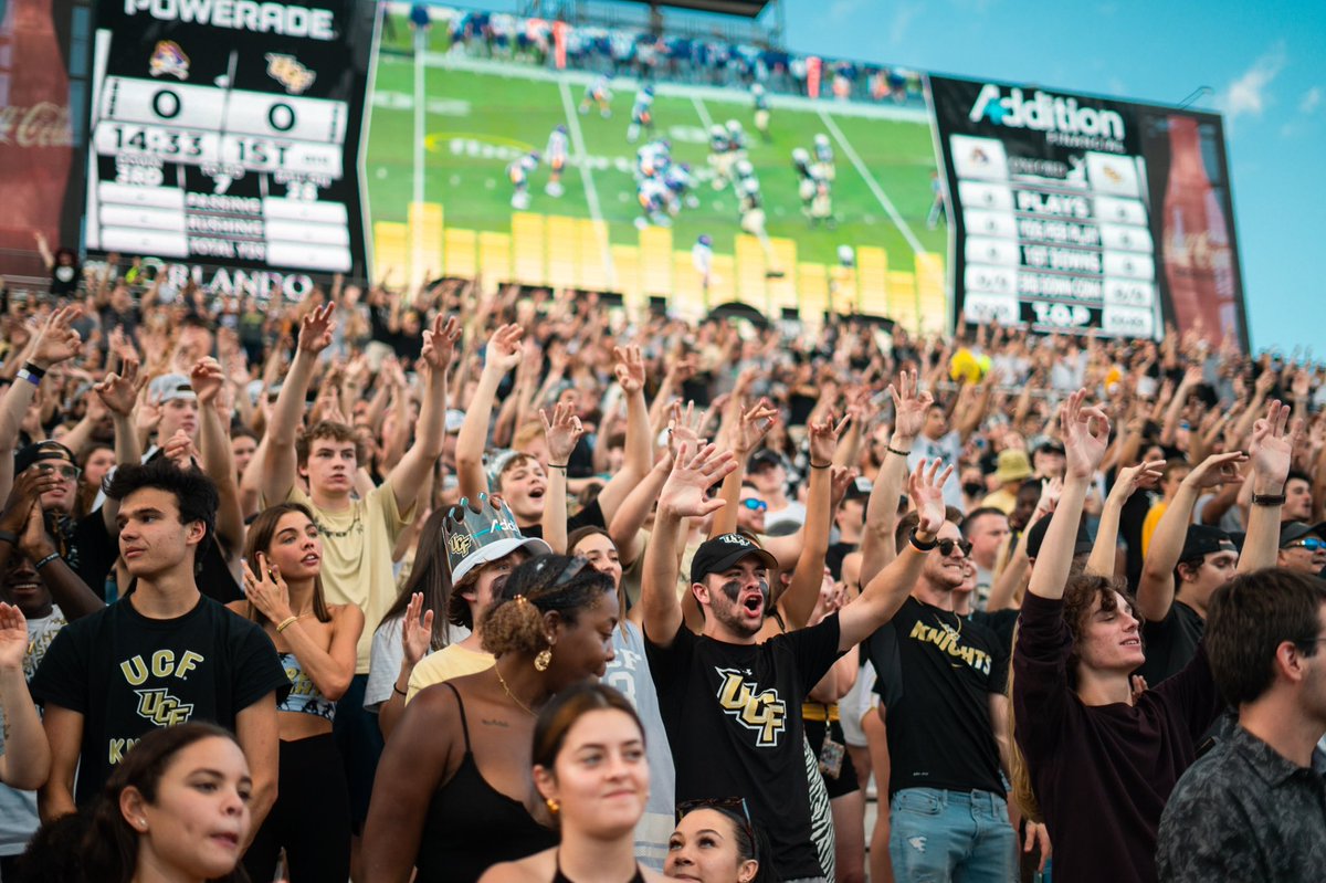UCF_Football's tweet photo. 4-0 in the Bounce House 

We couldn’t do it without you, ‘Naut Nation 🙌 https://t.co/fs4ABqlXGT