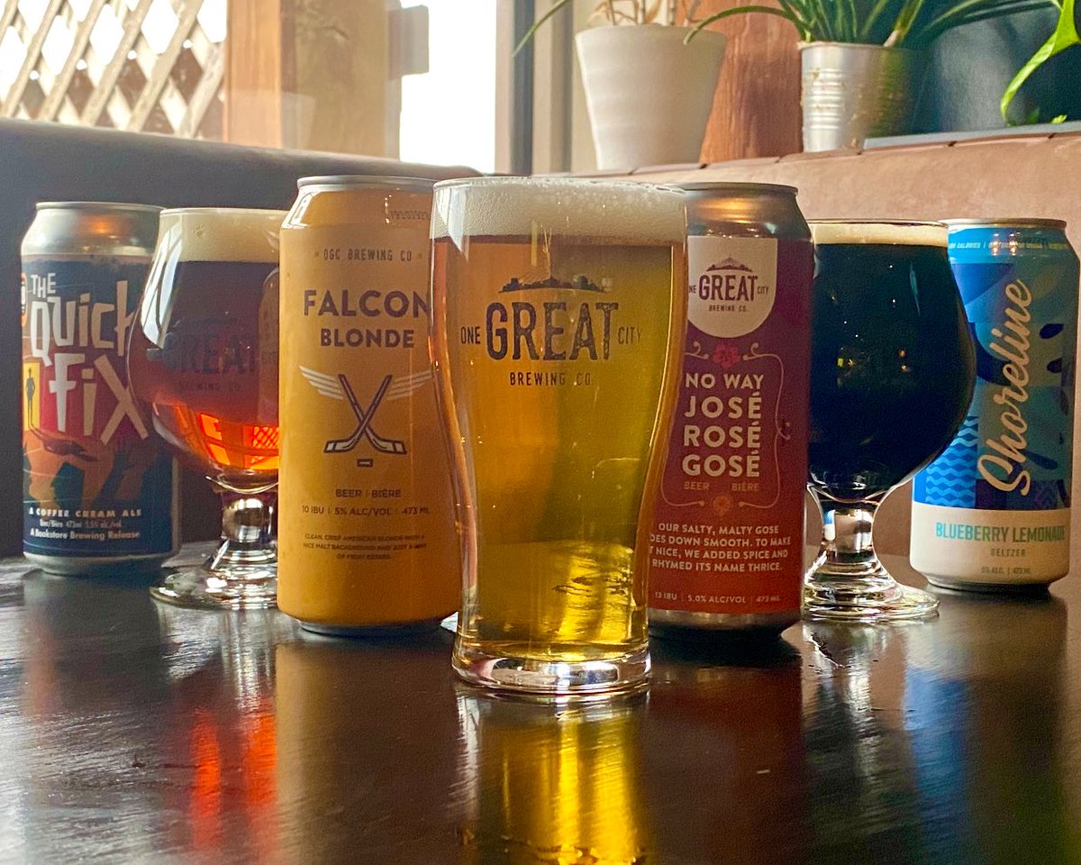 OGCbrewingco's tweet photo. Big night for Winnipeg sports teams, so we had to set up our #CraftBeerCorner
Featuring some delicious locally made craft beer 🍻 https://t.co/VStrbKh48G