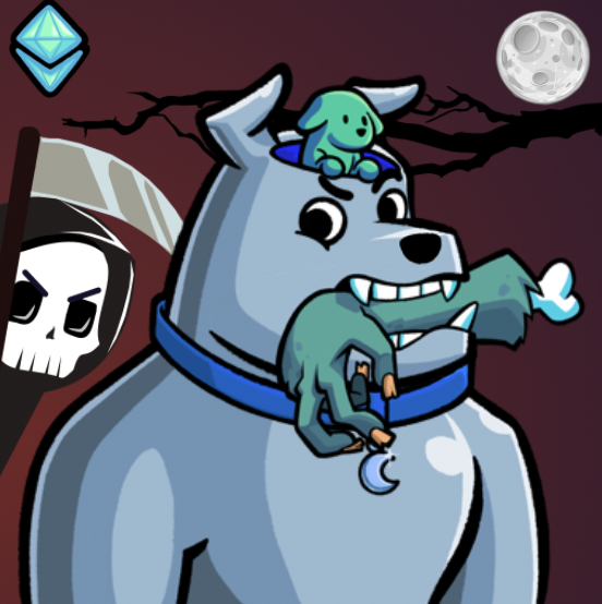 ViciosoEdgar's tweet photo. Getting ready for $BOOM this week and for Halloween! @Dogs_Unchained #Wooftober #nft #nftart #cryptoart #dogsunchained https://t.co/AuScbqm2hF