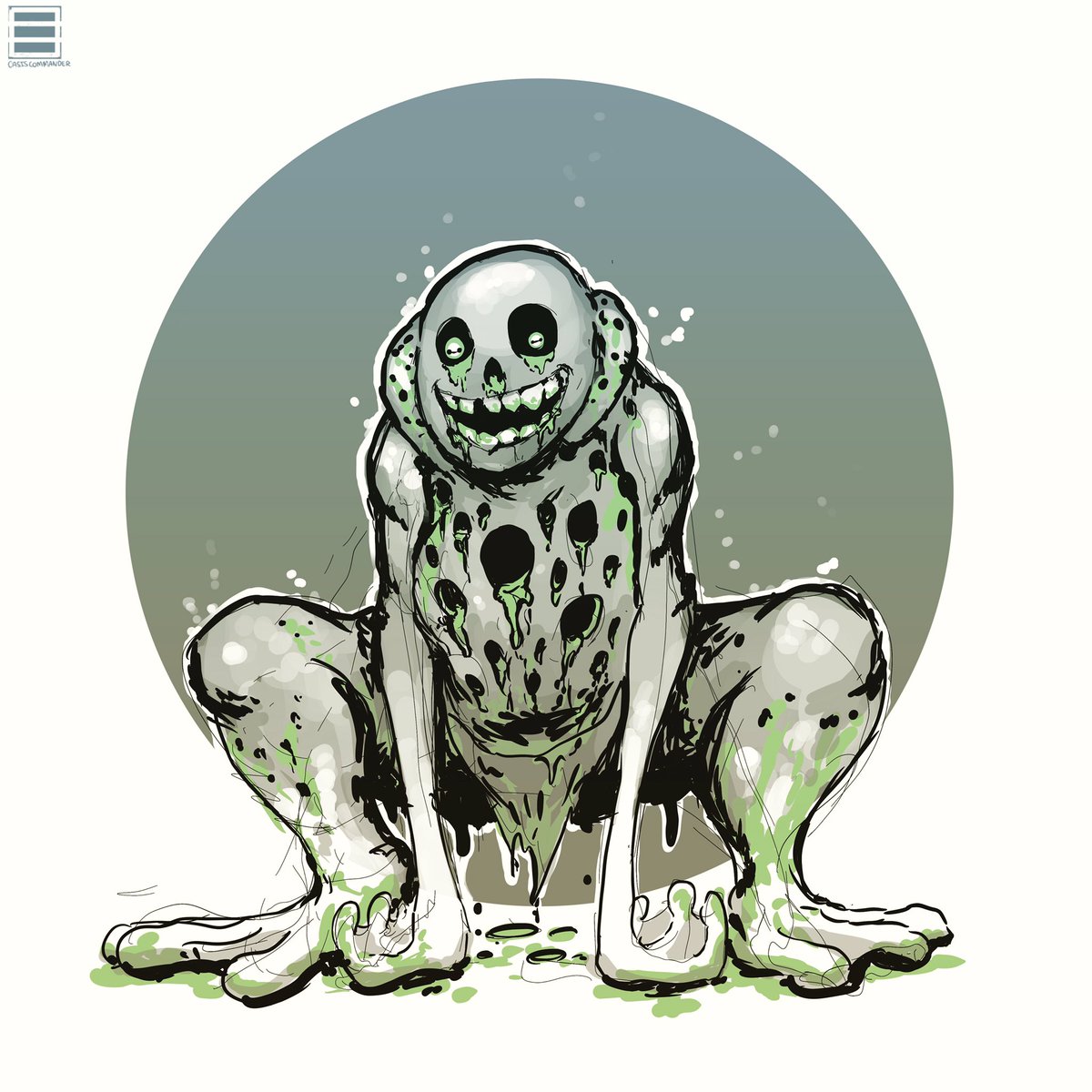 OasisCommander's tweet image. The Croaked Oozer #Inktober #horror