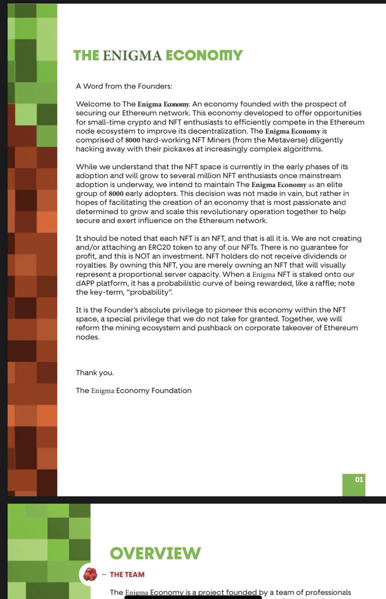 We’re reinventing NFT staking. Read the excerpt from our Whitepaper below, and join the Economy for more information and a chance to be whitelisted for your genesis pickaxe. 800 spots left.
#nftcollector