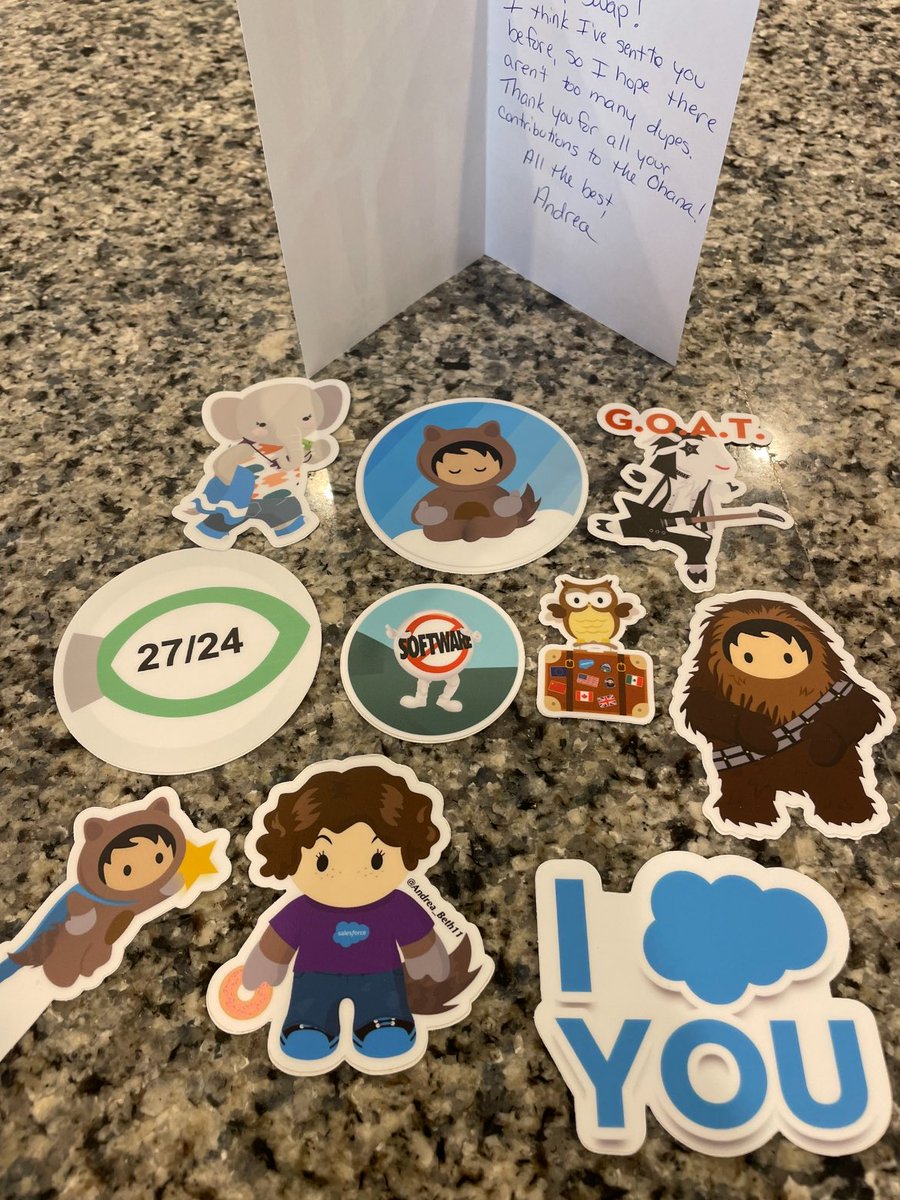 MistyRaeJones's tweet photo. An envelope bursting with goodness from @Andrea_Beth11 arrived today! Thank you so much. I love these, especially the deployment fish! 🐟 #SnailMailStickerSwap #ICloudYou https://t.co/ikjWCQnydI