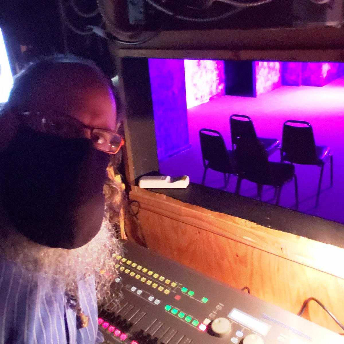 brainwise's tweet photo. Saturday afternoon, back in the Project Stage control booth, programming light cues. #TheaterLackey #theater #theatre #theatertech #lighting #SmartFadeML https://t.co/tuVuzuFoem