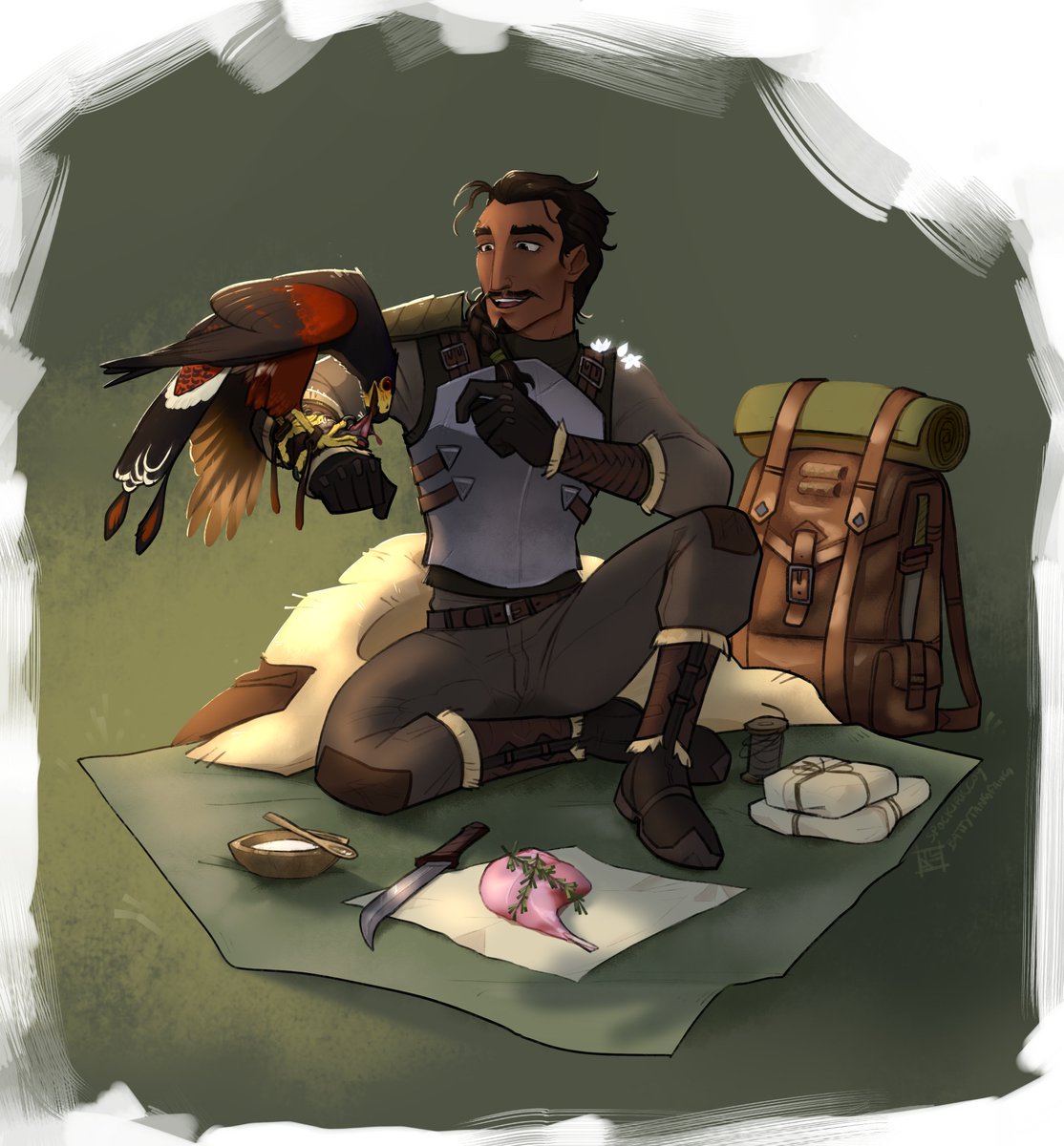 spockirkcoy's tweet photo. Took some time this week to draw something of my ranger, Yarlan, and his young blood hawk, Farakhi https://t.co/eDiafzSBTa