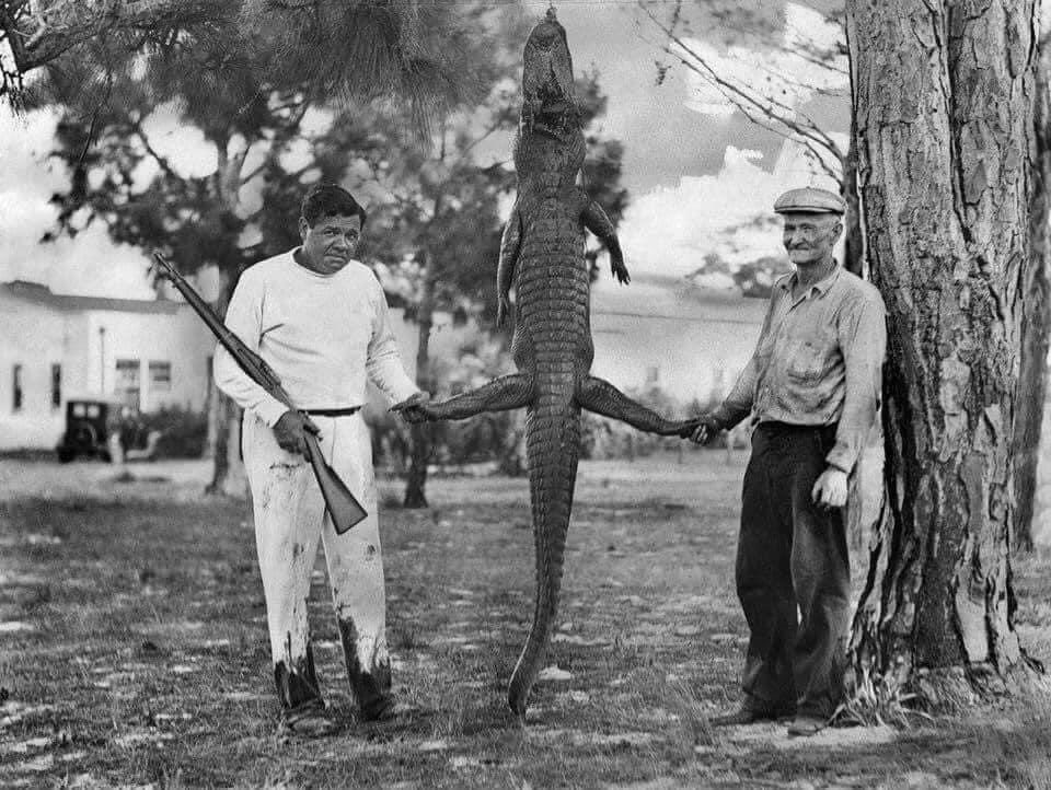 This pic of babe ruth gator hunting with a 1903 goes hard.