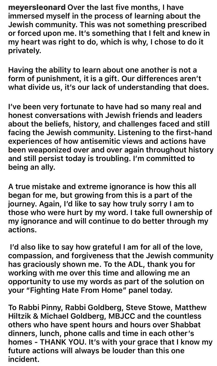 MeyersLeonard's tweet photo. 280 characters wasn’t enough for me to express my gratitude for the Jewish community. The first photo says it all. Thank you for the Love, Compassion and Grace. 🥲🙏🏼❤️ https://t.co/d3yyT77Sgg