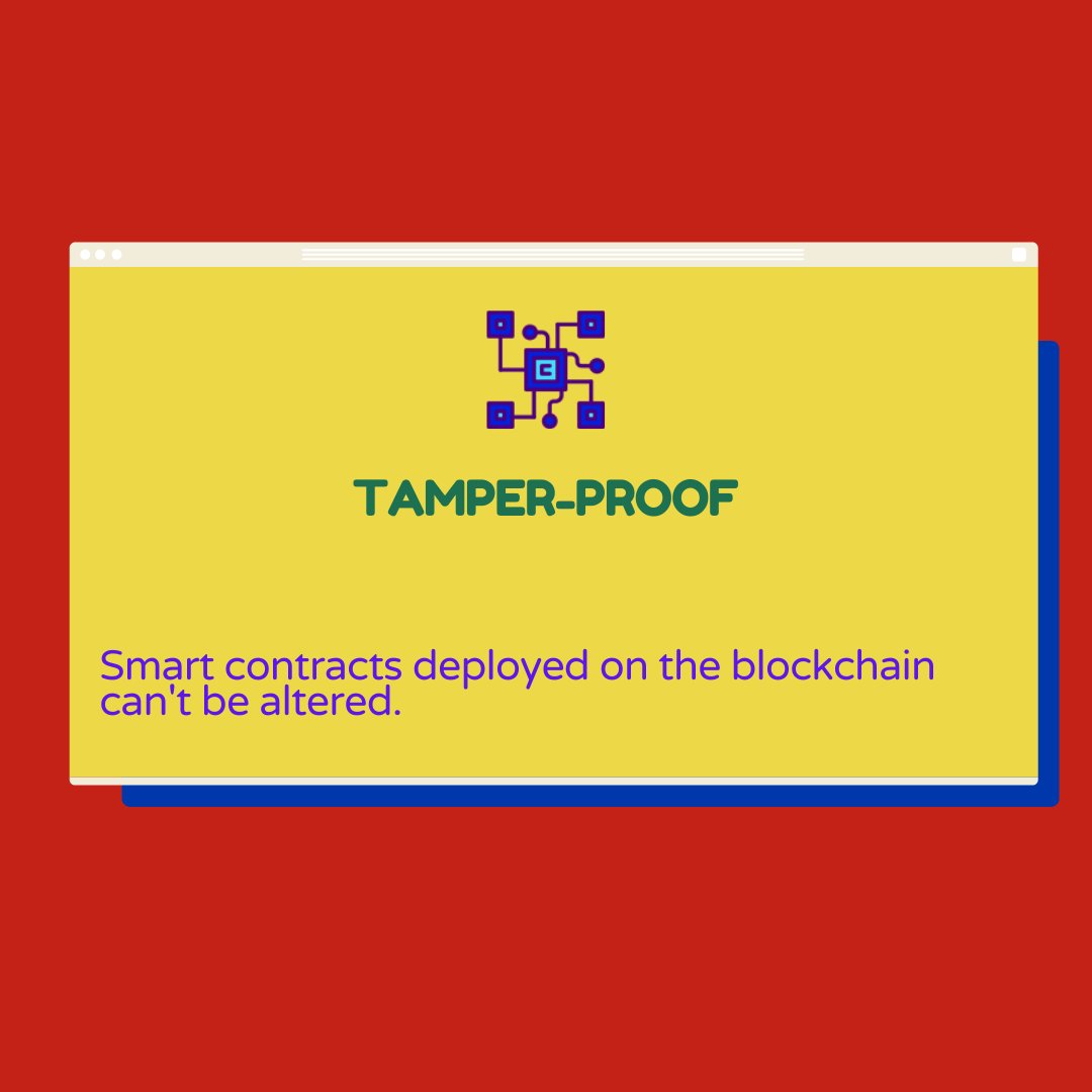 Smart contracts deployed on the blockchain can't be altered.