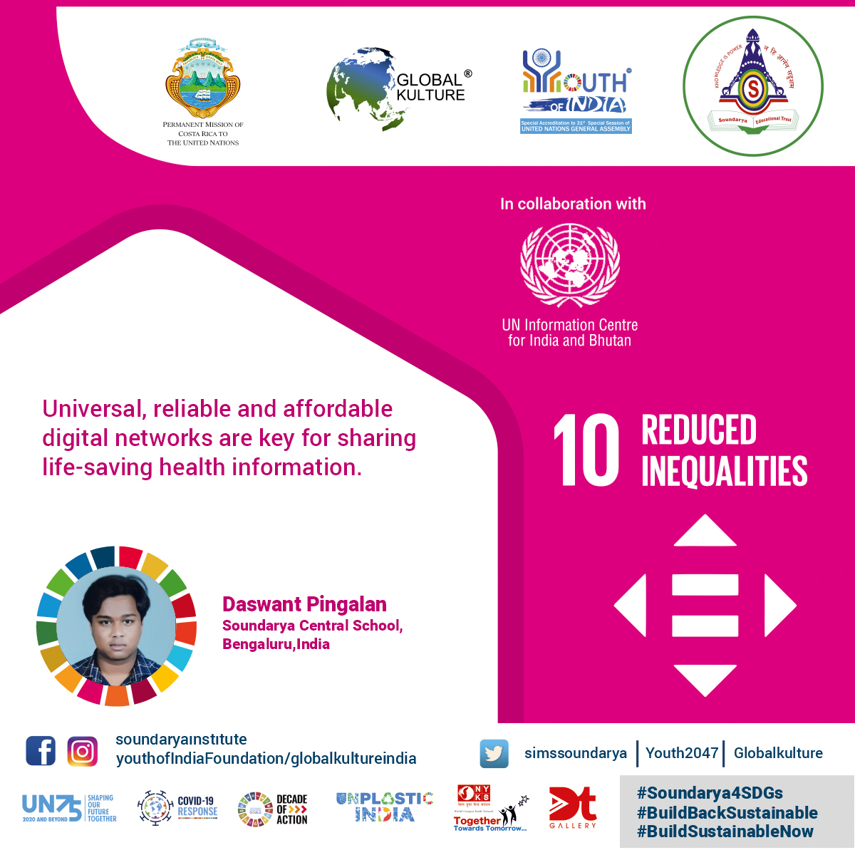 soundaryaedu's tweet photo. Here’s to what the students of @simssoundarya think about the #SustainableDevelopmentGoals.
What’s your view on #SDG10 or share your ideas in localizing #Goal10?
#Soundarya4SDGs #BuildSustainableNow #GenSDGs https://t.co/RiNCKUgVPN
