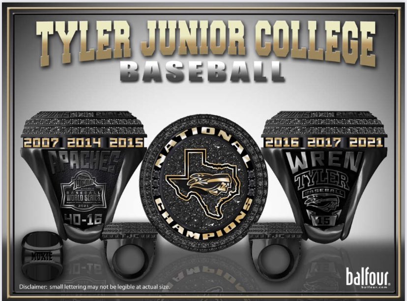 TJCBaseball's tweet photo. Your 2021 National Championship rings! #moxie https://t.co/YkggEUCG2k