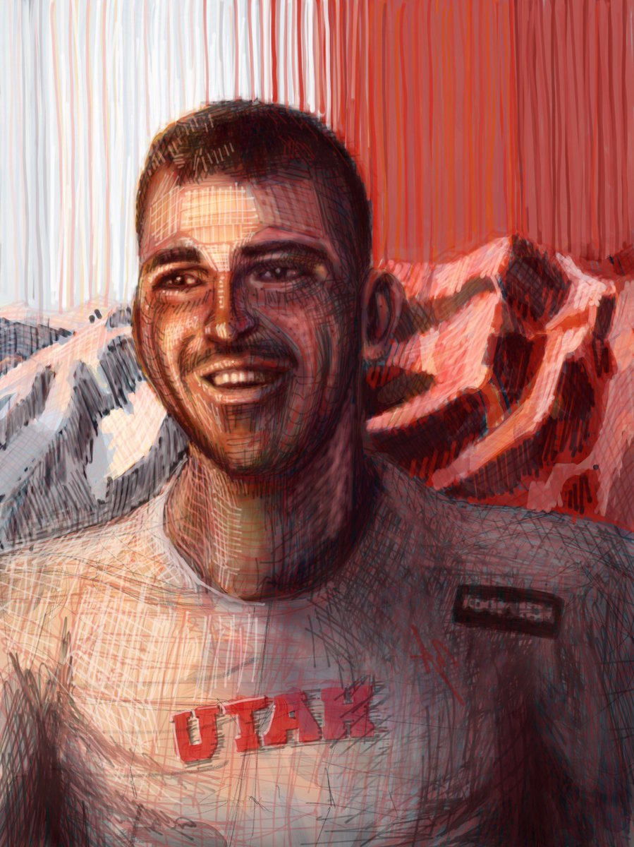 ZachAndersenArt's tweet photo. I’ve been working on this portrait the last few days. @keeganmarkgraf is a remarkable player. Thank you for everything you have done for @Utah_Football ! Best of luck with your recovery and to new beginnings!! https://t.co/6MRPfXDYBQ