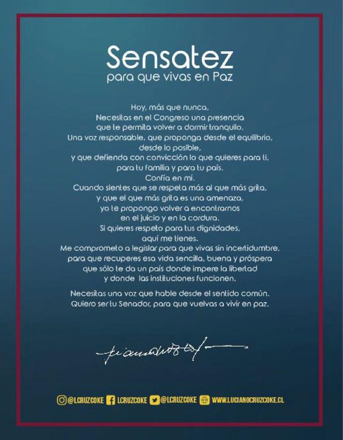 Testigo durante cuatro años del actuar de #ElPeorCongresoDeLaHistoria para mí es importante rescatar a quienes hayan tenido la capacidad de mantener la sensatez durante este período. Apoyo al dip. y candidato a senador por la RM <a href="/lcruzcoke/">Luciano Cruz-Coke - SENADOR RM</a> #Elecciones2021