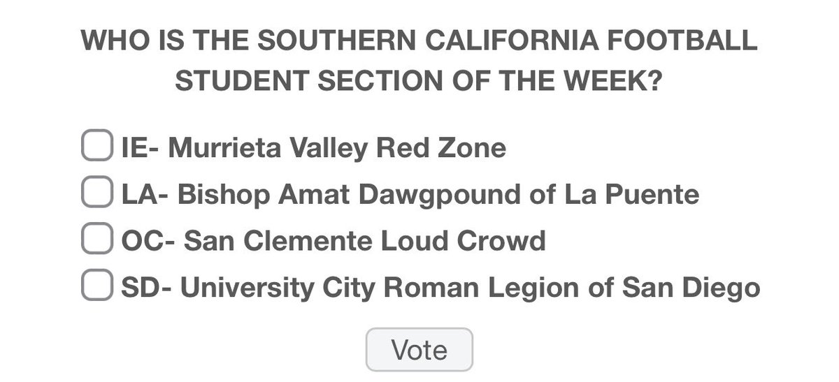 LINK IN BIO 

Vote for the Student Sections of the Week! 

Vote up to 2 Student Sections. Vote and share with everyone you know, but most importantly; VOTE VOTE VOTE NOW!!!