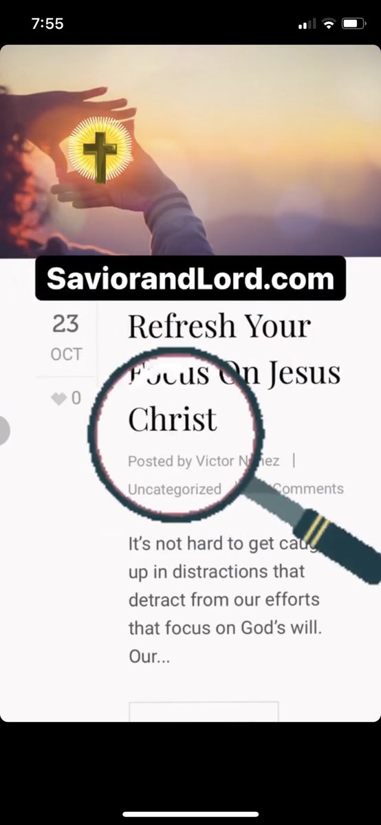 VictorMNunez's tweet photo. In this SaviorandLord article, "Refresh Your Focus On Jesus Christ," we consider the plethora of distractions in our world. You can find it here: https://t.co/u8YI0efb3N

#God #JesusChrist #HolySpirit #Bible #Christianity #Focus #Priorities #Biblicalworldview #distractions https://t.co/9kCx9jIKU3