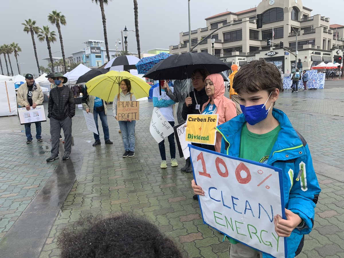 At the anti-oil-spill #NoMoreDisasters rally for climate action today. Beautiful to see a crowd willing to march in the rain! We need strong climate action now — it’s time to #BuildBackBetter. 

#nodrillingwherewereliving