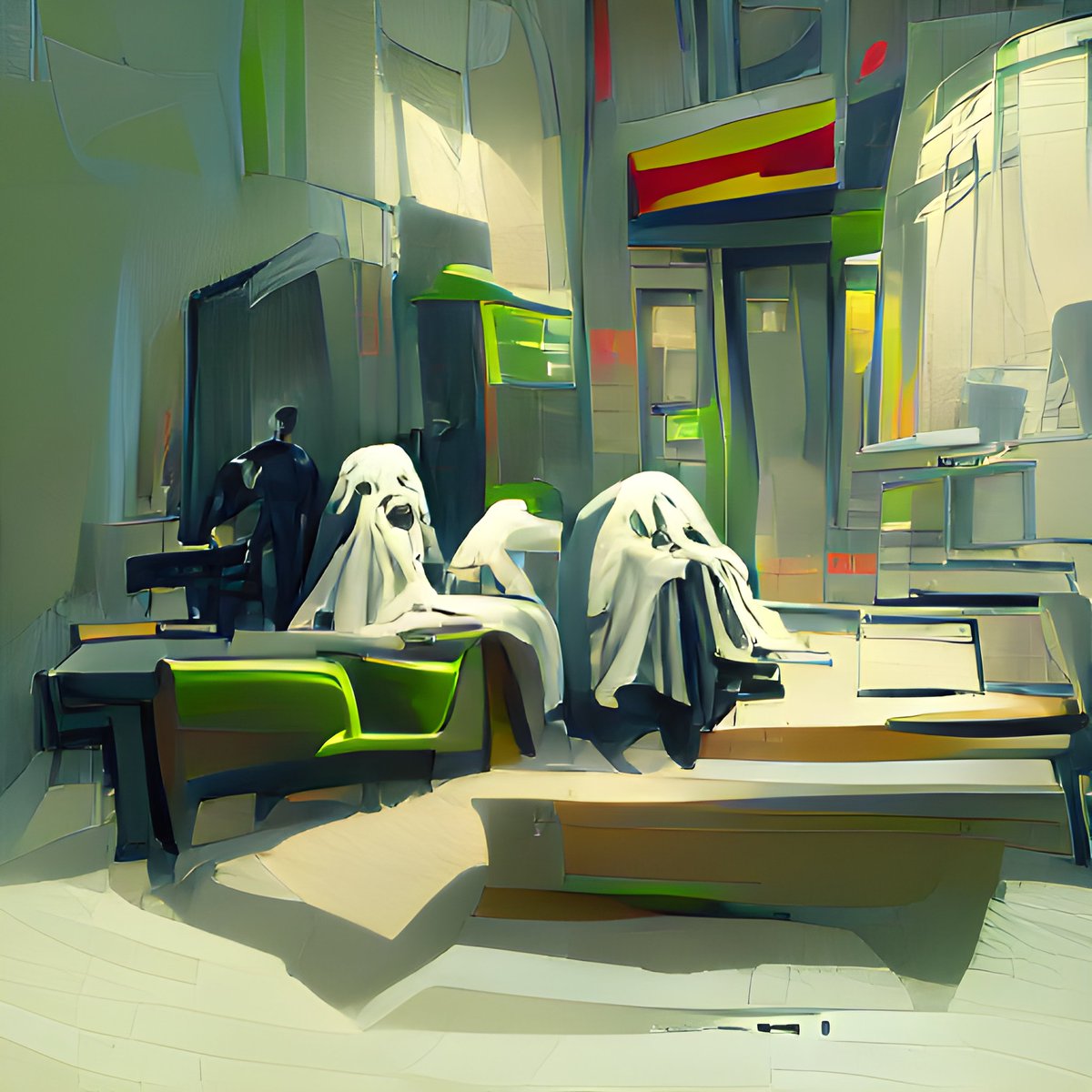 UnicornWolfLAZR's tweet photo. I've been so busy lately I completely forgot I picked up this @gcuriom  Deep Vision masterpiece I'm now calling Ghosts in the Waiting Room. It is one of the most emotionally moving and thought-provoking pieces I've seen so far, and that's a very subjective opinion. https://t.co/5lIywMq5iJ