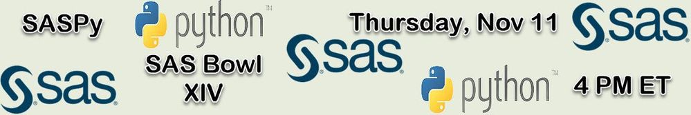 HomesAtMetacoda's tweet image. The next @SASsoftware Community Trivia, #SASBowl XIV, #SASPy is scheduled for Thurs, Nov 11 at 4PM ET.
SASPy is a tool for #Python users to access and interact with #SAS.
Join in the learning &amp;amp; fun!
#SASusers #trivia #SAScommunity #SAScommunities 
communities.sas.com/t5/SAS-Communi…