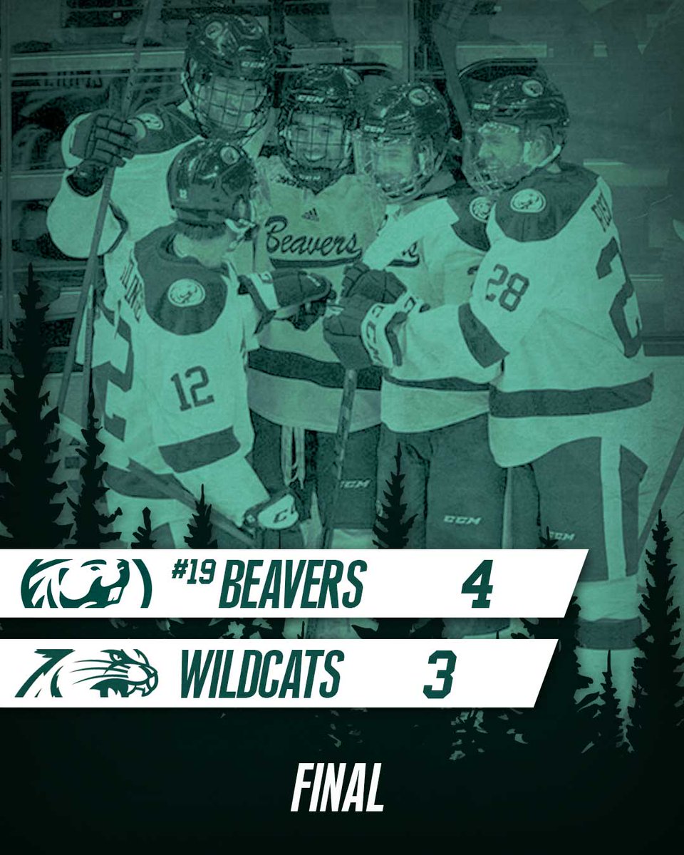 BSUBeaversMHKY's tweet photo. 🏒 That's three straight for the Beavs to even their record at 3-3-0. 

Ierullo with 2️⃣ goals. 

Sholl with a career-best 35 saves in the win.

9️⃣ Beavers logged at least ☝️ point.

#RollBeavs #CCHA https://t.co/q8lHx0DNxW