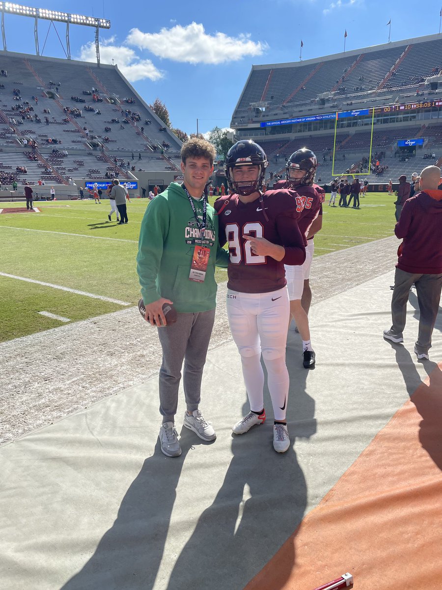 MatthewMoonan's tweet photo. Had such a great time at the @HokiesFB game today!! Cant wait to be back soon. @CoachShibestVT @Iceman_Kicking @DanOrnerKicking @BigDubFootball https://t.co/TWBmygM2nH