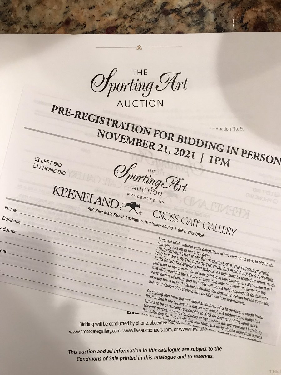 fynmere's tweet photo. Grazie @CrossGateKY for getting me The Sporting Art Auction catalog. Looking forward to seeing the works on display @keenelandsales next Sat. Inc Richard Stone Reeves ‘Three Kings, Claiborne Farm’ (Nijinsky II, Spectacular Bid, Secretariat) https://t.co/pEAWBEH2cF https://t.co/UA4GRGas05