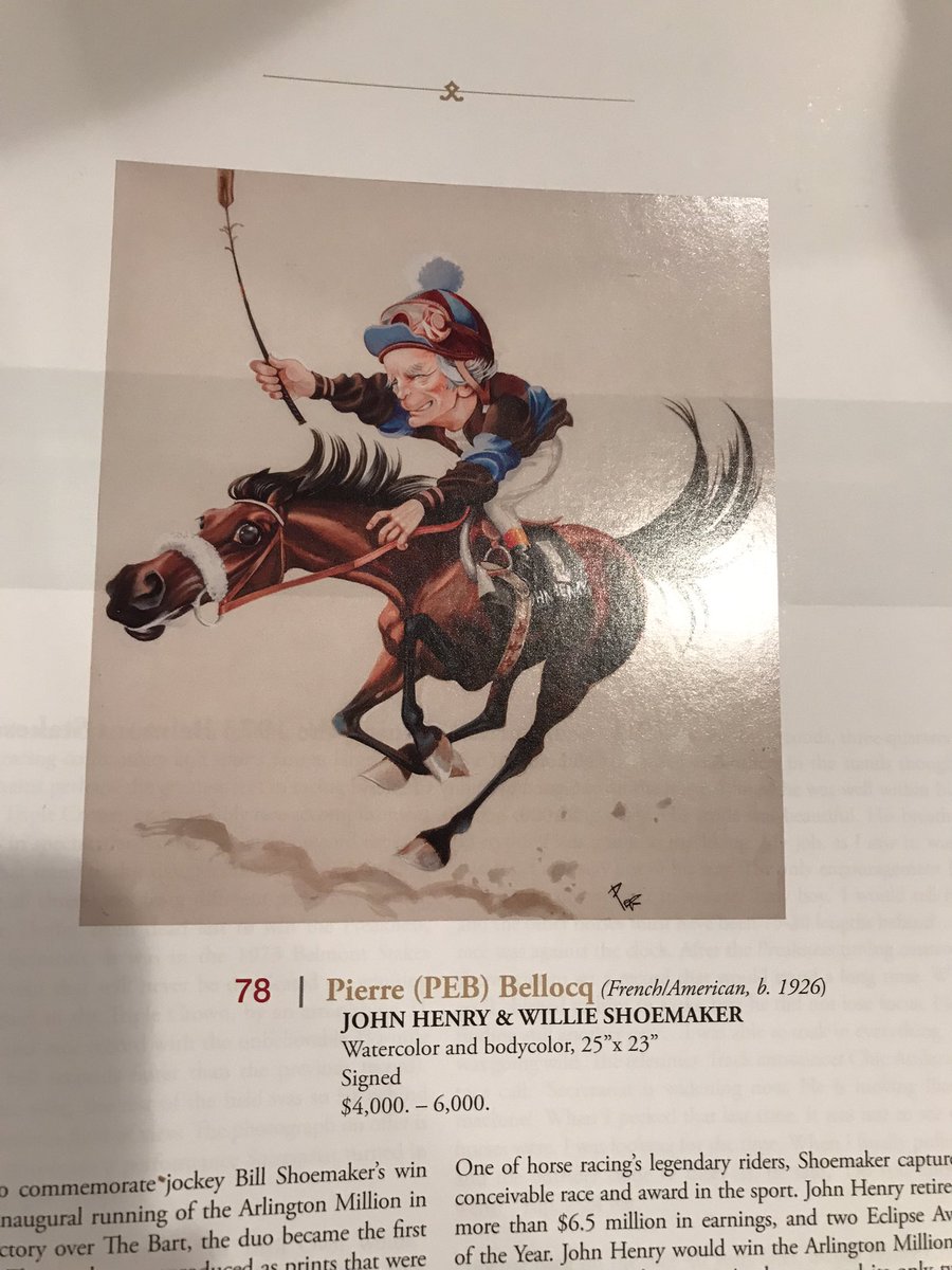 fynmere's tweet photo. Grazie @CrossGateKY for getting me The Sporting Art Auction catalog. Looking forward to seeing the works on display @keenelandsales next Sat. Inc Richard Stone Reeves ‘Three Kings, Claiborne Farm’ (Nijinsky II, Spectacular Bid, Secretariat) https://t.co/pEAWBEH2cF https://t.co/UA4GRGas05