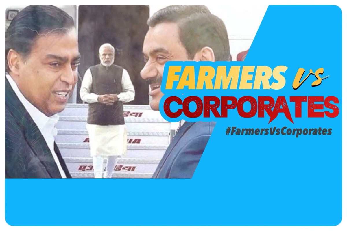 The historic farmers’ protest is growing wd passage f every single dyy
Big corporates are driving in cheap tactics to harm the real farmers
Why only farmers hv to suffer? Why there s no democracy fr corporate houses?

#FarmersVsCorporates