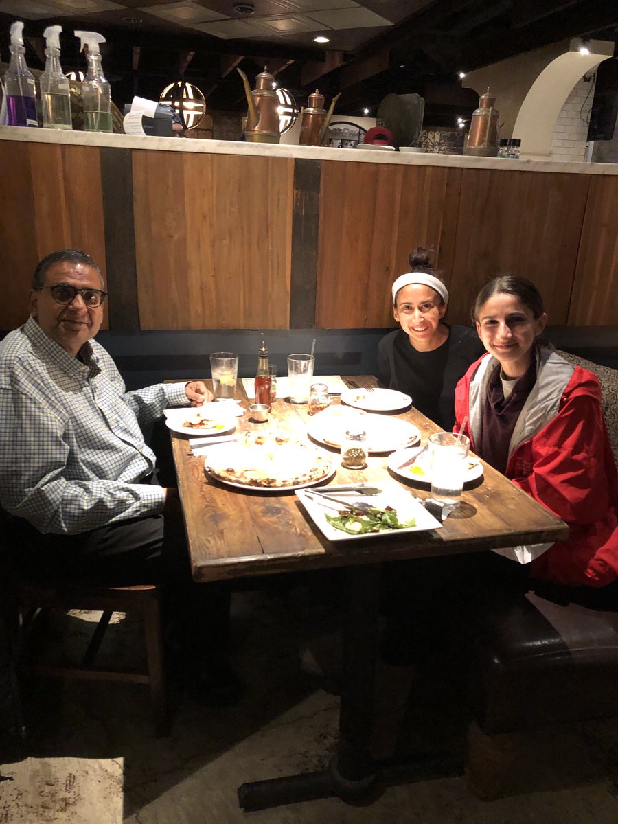 Daddy daughter time at Settebello! ⁦<a href="/KahlaSalgia/">Sabrina Kahla Salgia</a>⁩ (first year medical student, M1) and ⁦<a href="/MeghanSalgia/">Meghan Salgia</a>⁩ (M3)! Loving it!! Missing ⁦<a href="/NickSalgia/">Nick Salgia</a>⁩ (M2). The next generation!