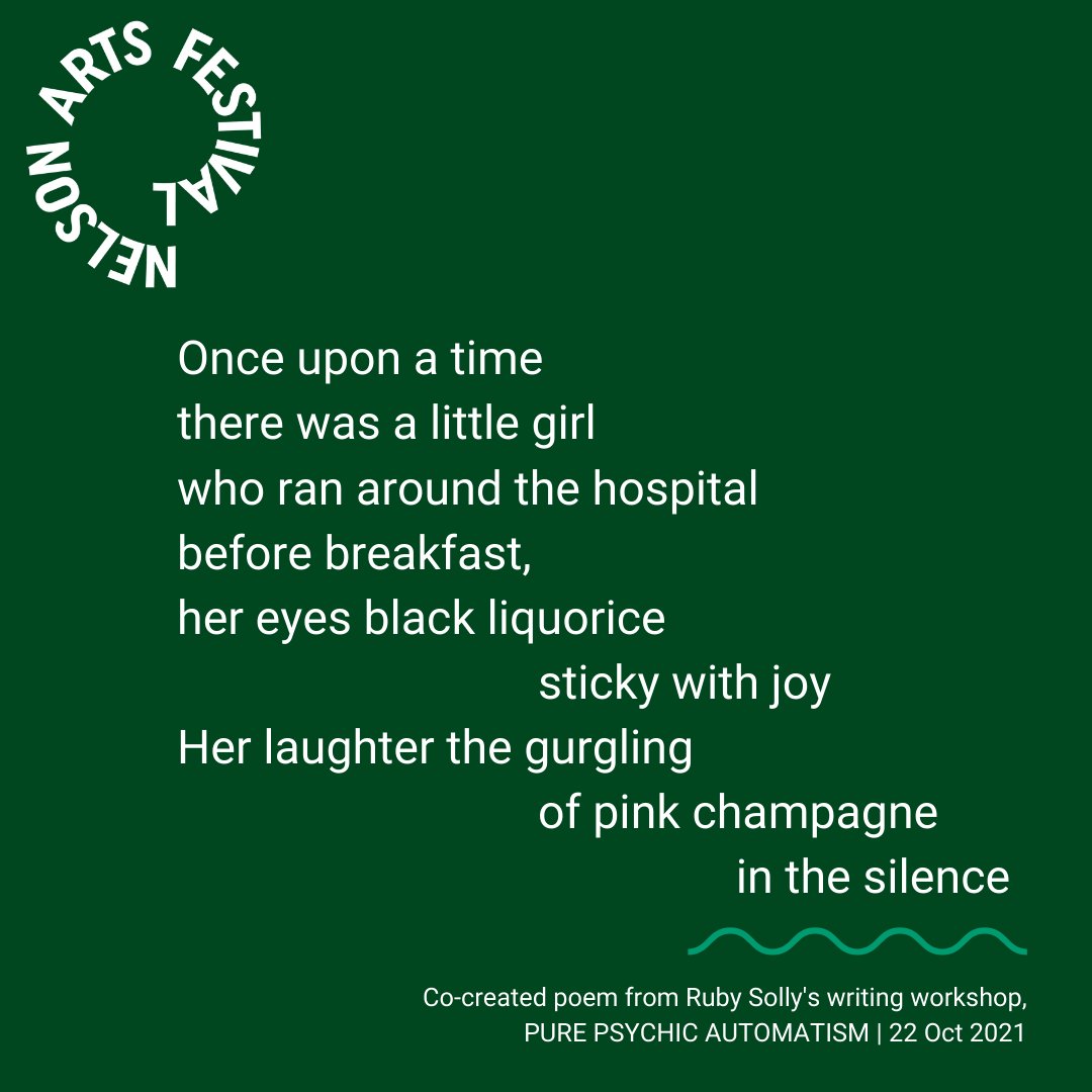 nelsonartsfest's tweet photo. Beautiful poem co-created by our #purepsychicautomatism writing workshop participants with the wonderful @RubySolly - kia ora e hoa, we had the best time, you're an inspiration!
#writingworkshop #rubysolly #NAF21 #PukapukaTalks https://t.co/HYuCcBuPGx