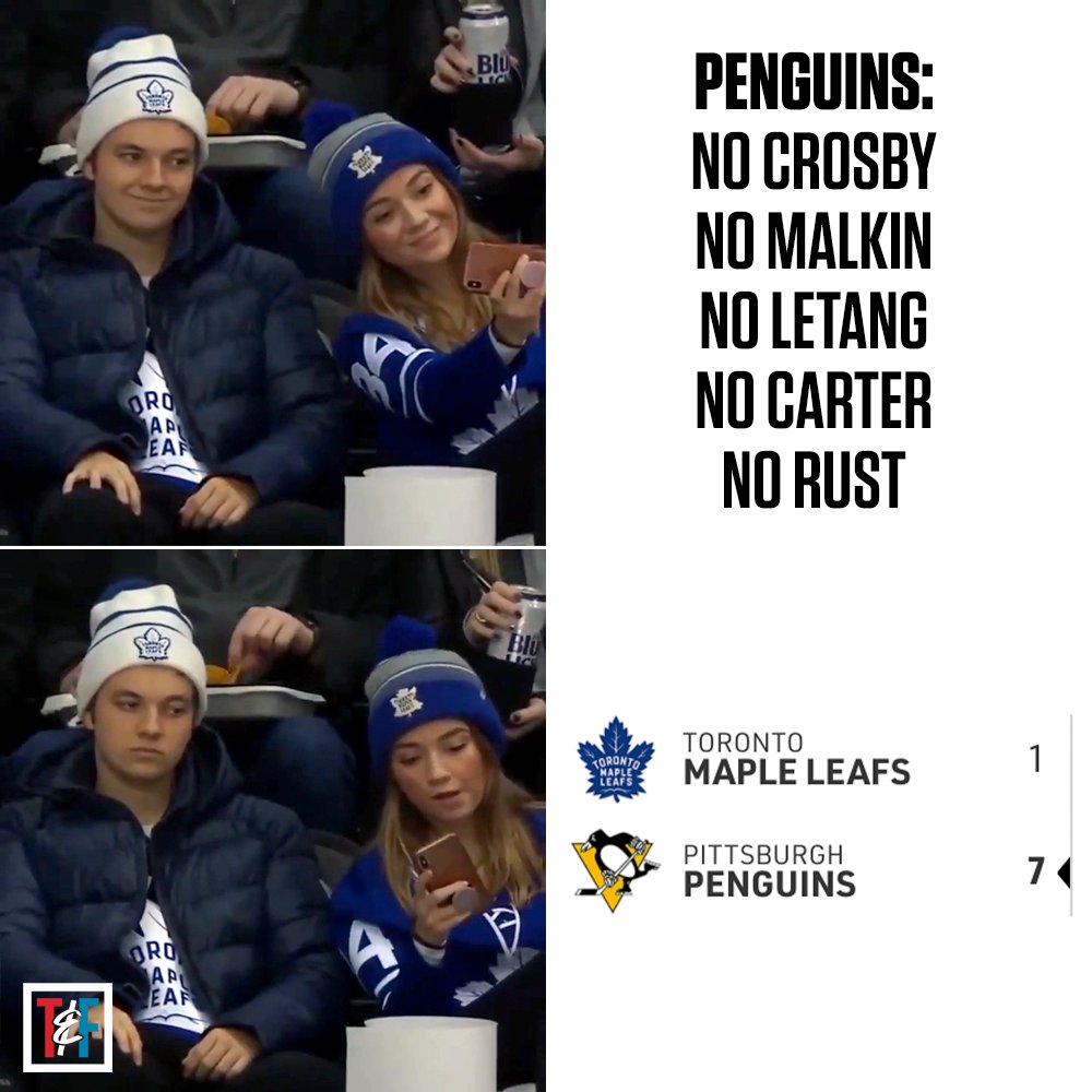 timandfriends's tweet photo. Rough night for Leafs fans. https://t.co/zPk7xYwFlJ