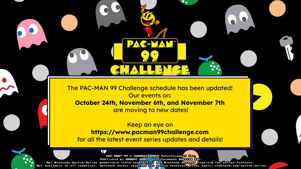 Bandai Namco US (@bandainamcous) on Twitter photo Thanks for watching our event with <a href="/5uppps/">5up 🌱</a> as he attempted the PAC-MAN 99 Challenge!
We have updated dates for some future events!
For more details, go to: pacman99challenge.com Thanks for watching our event with <a href="/5uppps/">5up 🌱</a> as he attempted the PAC-MAN 99 Challenge!
We have updated dates for some future events!
For more details, go to: pacman99challenge.com