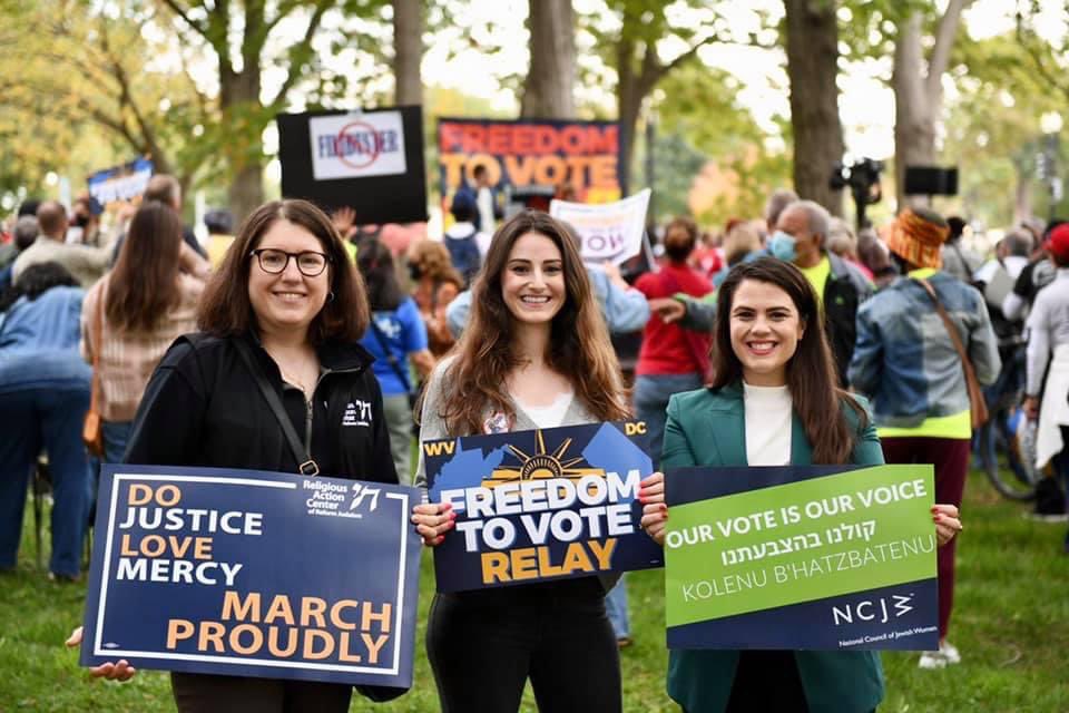 theJCPA's tweet photo. @theJCPA, @NCJW and @RAC joined together as proud members of the Declaration for American Democracy coalition to advocate for voting rights today at the #FreedomToVoteRelay. https://t.co/RtgVy1oCsG