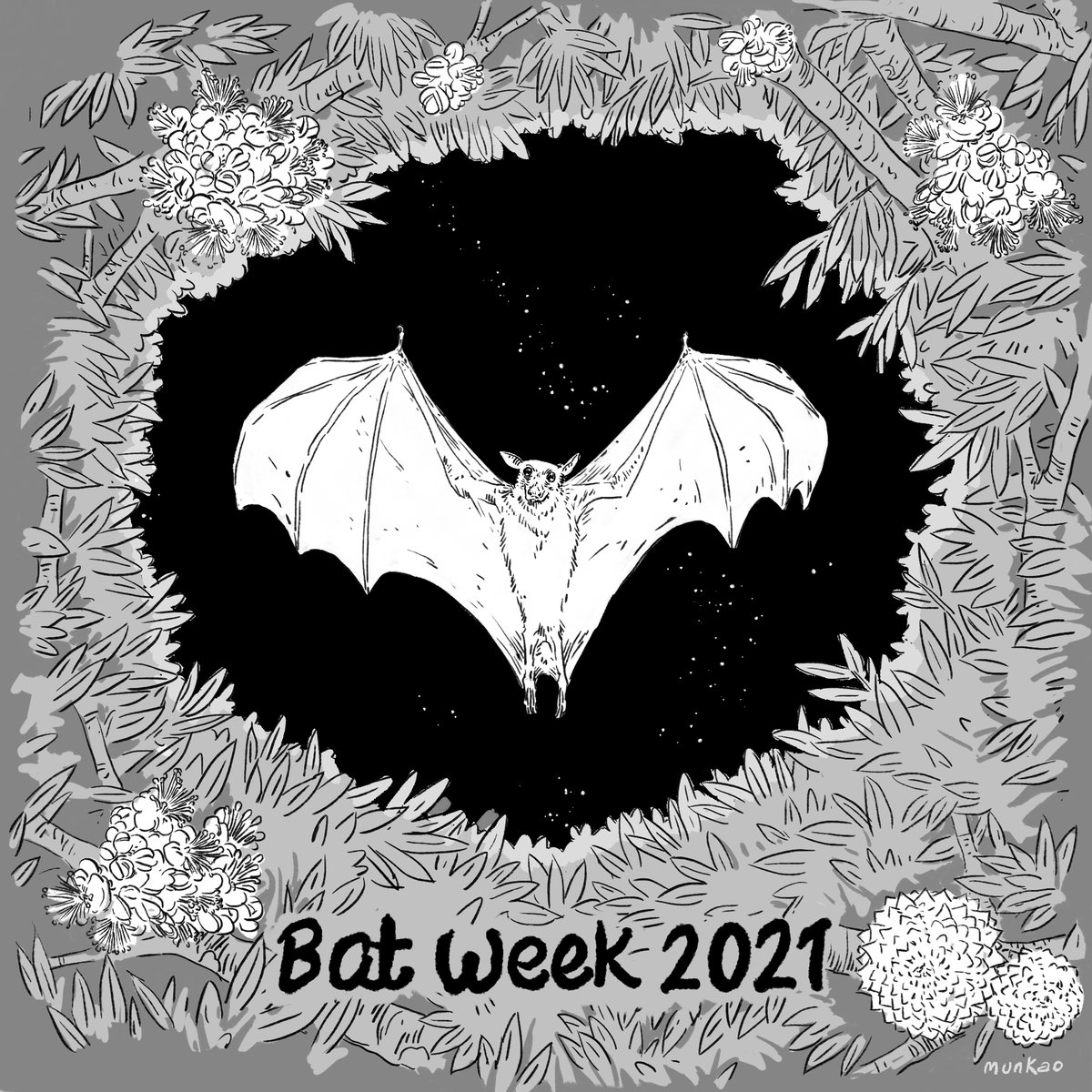 RimbaResearch's tweet photo. Happy #BatWeek - an international, annual celebration held during the last week of every October to raise the profile of these amazing animals that are vital to the health of our ecosystems &amp; wellbeing! Art by Mun Kao  (https://t.co/K6WLcpGViL) for #ProjectPteropus 1/6 https://t.co/kDEjSq5hwA