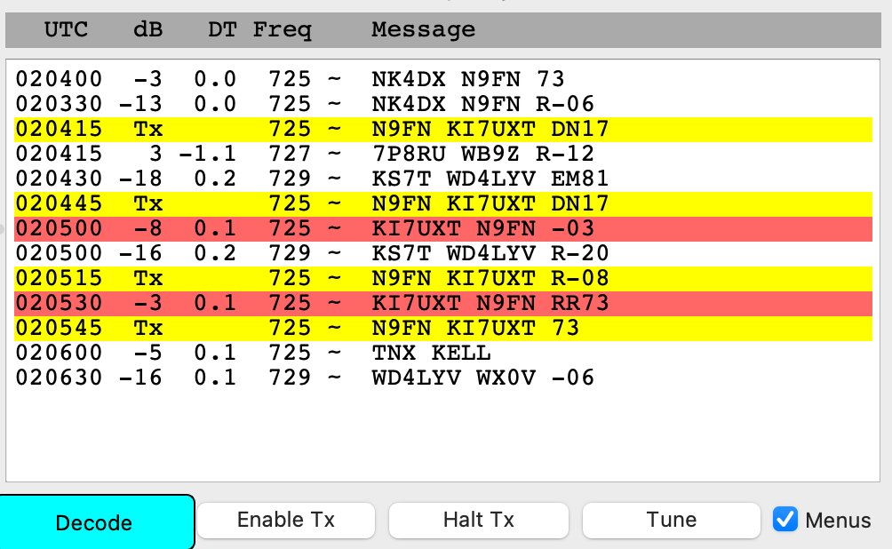 Fun to catch Dave <a href="/N9FN_Dave/">N9FN</a> on 60m FT8 tonight.  Thanks Dave for the digital Q. 73 de Kell