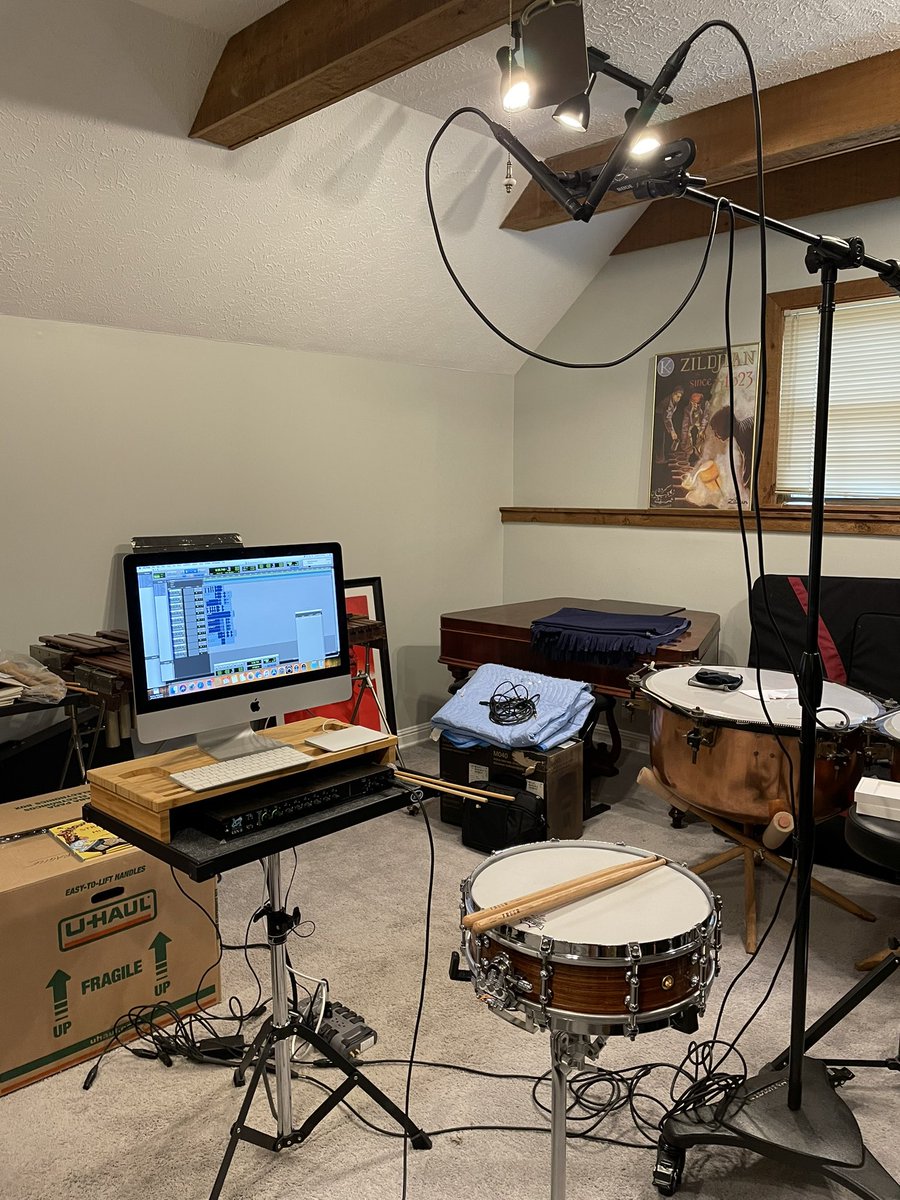 Did some multitracking for American Greetings yesterday. @FreerPercussion @PearlDrumCorp @DPAmicrophones @MetricHaloAudio #dpamicrophones #remoterecording