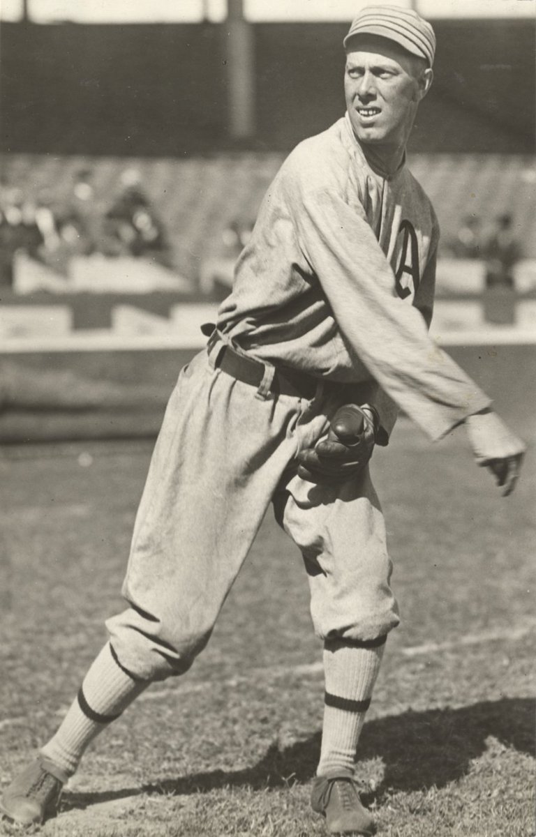 AlexCheremeteff's tweet photo. Philadelphia Athletics right-handed pitcher Jack Coombs warms up prior to a start.

Polo Grounds
New York, NY
1912

In 1910, "Colby Jack" hurled an American League record 13 shutouts. A record that, quite possibly, will never be broken.

#Mackmen #MLB https://t.co/gGzD14r7my