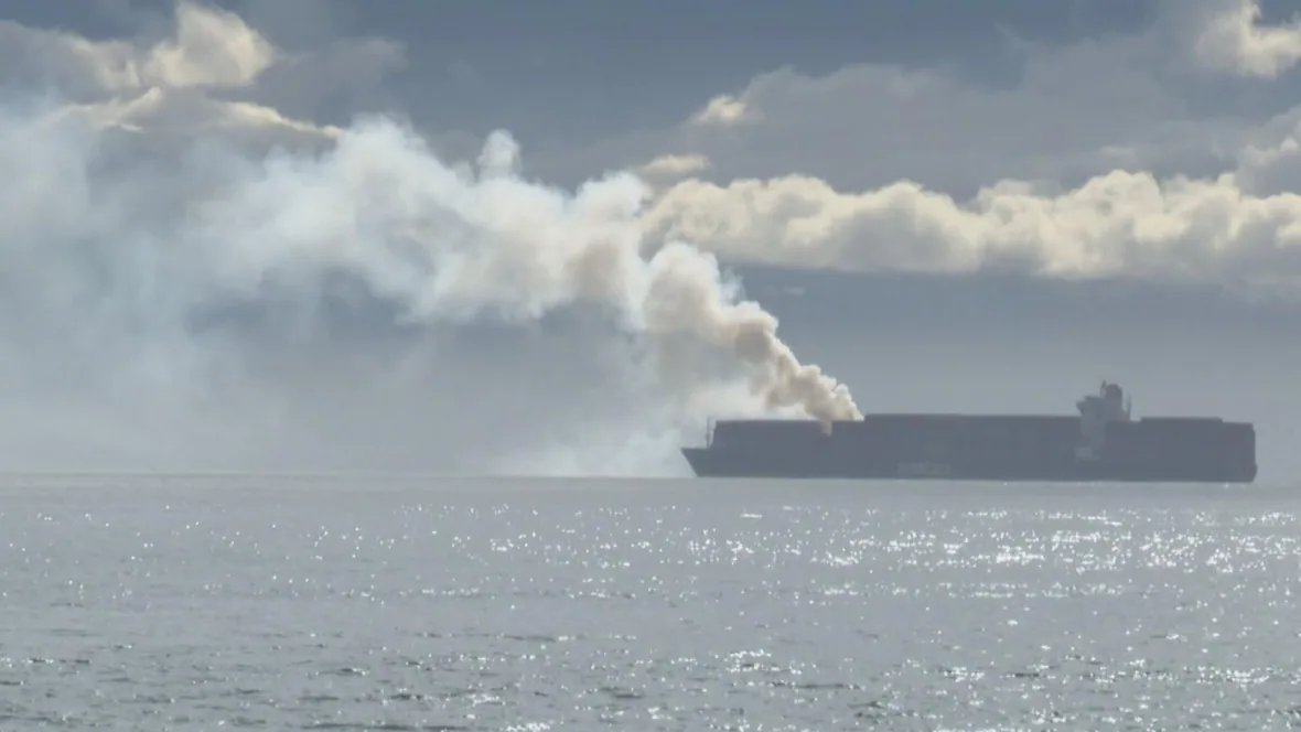 UPDATE: <a href="/VicJRCC_CCCOS/">Victoria JRCC CCCOS</a> says 16 crew members of the MV Zim Kingston have now been taken off the ship as a fire burns on board near Victoria. Federal officials say it's expelling toxic gas, and Potassium Amylxanthate is on board. <a href="/cbcnewsbc/">CBC British Columbia</a> <a href="/CBCAlerts/">CBC News Alerts</a> Photo by <a href="/CHEK_News/">CHEK News</a>