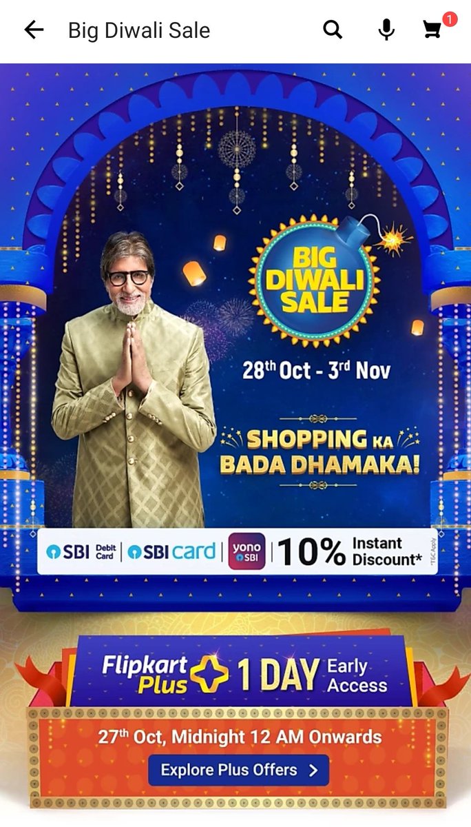 Flipkart Big Diwali sale from 28 October, 2021 to 03 November, 2021.

This is the best time to purchase Tech products.
Prices of Tech products will increase after this sale.

#Flipkart #FlipkartBigDiwaliSale #BigDiwaliSale #FlipkartBigBillionDays
#Android #Tech #AppleEvent