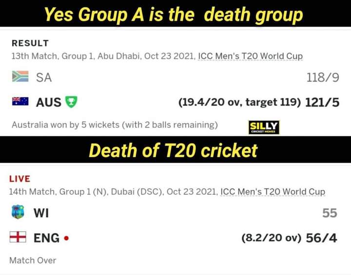 singhankyt's tweet photo. B$DK...कौन बोला की Group A is a the death group
BC ये Actually में T20 को Death करने पे तुले हैं 😠

#T20WorldCup #ICCT20WorldCup2021 #ICCT20WC #icc #CricketTwitter #Cricket #WiVsEng  #indiaVsPakistan 
#IndianCricketTeam #BCCI # https://t.co/zHgoibqbvb