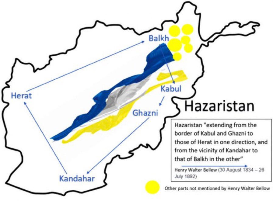 ZohalAzra's tweet photo. Up to a 100,000 Hazaras have been forced out of their lands by Taliban. I shared a map dating 150 yrs back to shed some light into the historical issue of Hazara land being stolen by those in power &amp; distributed amongst their supporters.This has angered the Afg diaspora in masses https://t.co/Qq5nzavsIU