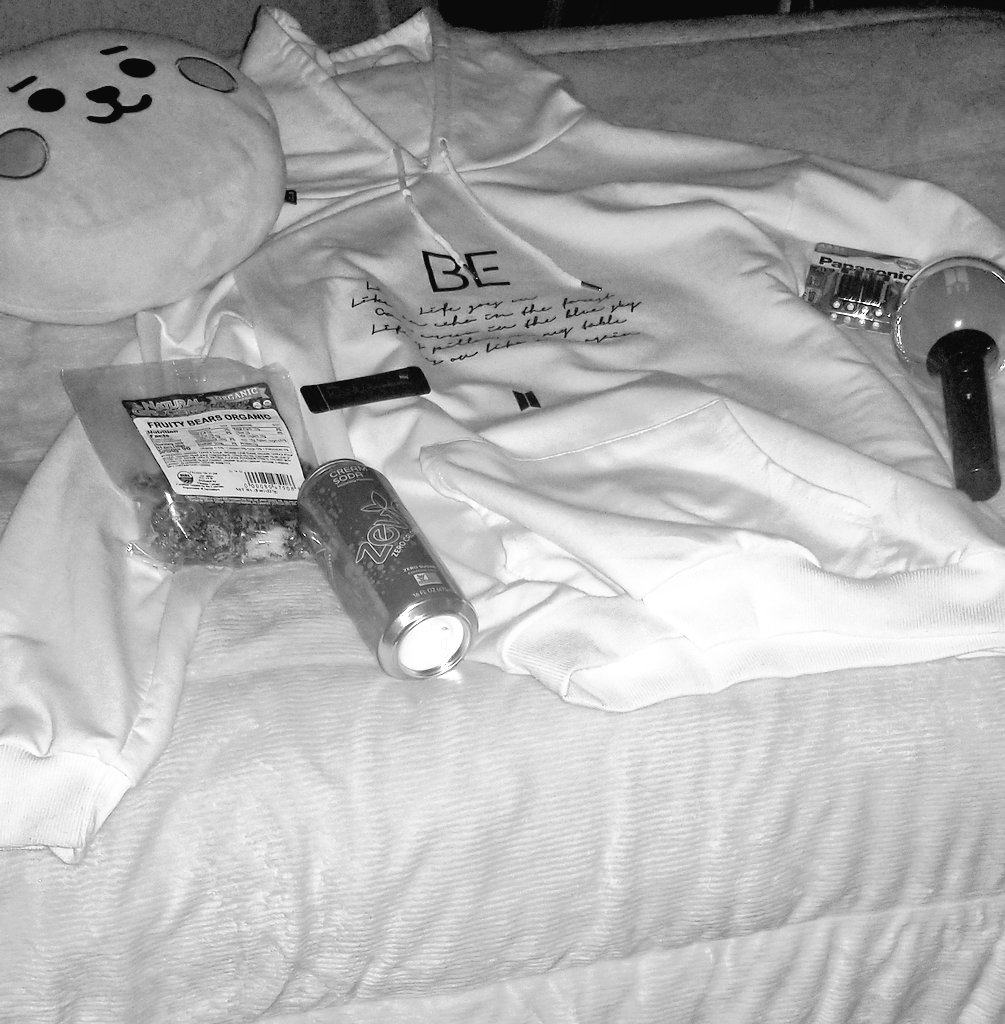 honeyanddice's tweet photo. Let's see your concert kit all. Sound check at 1am, concert at 4:30am. I have #armylightstick , extra batteries, expresso, hoodie, gummies, cream soda, and plushie. Ready for #PTD_ON_STAGE. Comment below to be added to a group DM for reactions. https://t.co/kUugrsKr1I