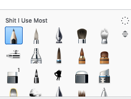 _YAPPLEPIE's tweet photo. My go to brush set name has really regressed this year because I keep clicking on the name and deleting some of the words by mistake https://t.co/ZF8LwwiBKP