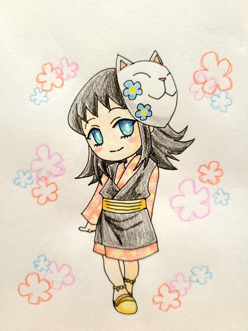 MizuHoさんがTwitterに投稿した真菰(鬼滅の刃)のイラスト。