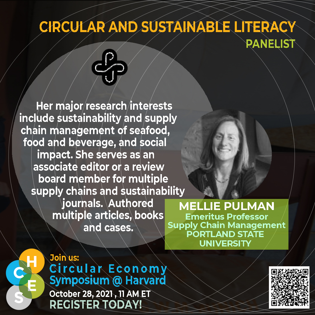 Join us on Oct 28 @ 11AM ET to engage with panelist  Mellie Pullman, Chair of Sustainable Supply Chain Management at the University of Groningen in the Netherlands, and Emeritus Professor of Supply Chain Management at Portland State University.
Register @ lnkd.in/eNEGnE-M