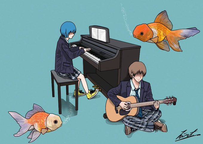 「青髪 金魚」のTwitter画像/イラスト(新着)｜3ページ目