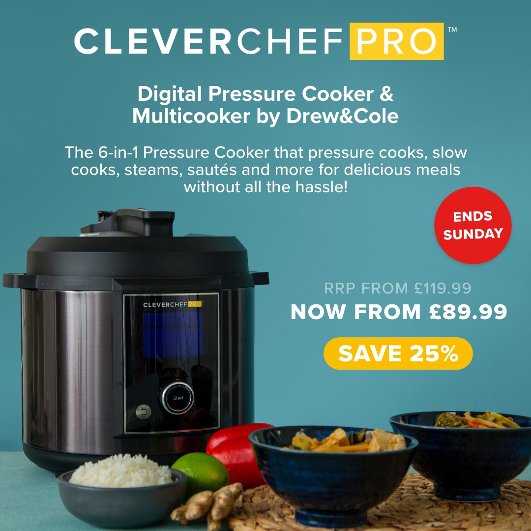 drewandcoleUK's tweet image. Awaken your culinary talents with the CleverChef Pro from Drew&amp;amp;Cole!

The 6-in-1 Pressure Cooker comes with 50 pre-set functions and Pro-Precision Technology. Just set it and forget it!

Shop today and save 25% 👉 bit.ly/3evAqke

#highstreettv #drewandcole #cleverchefpro