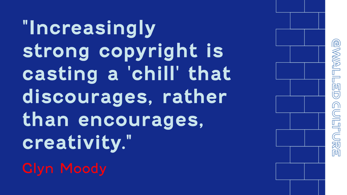 walledculture's tweet photo. #Copyright creep is casting a 'chill' over creativity, says @glynmoody on the #WalledCulture blog: https://t.co/LOCIahev3U https://t.co/VsG5lQMeeQ