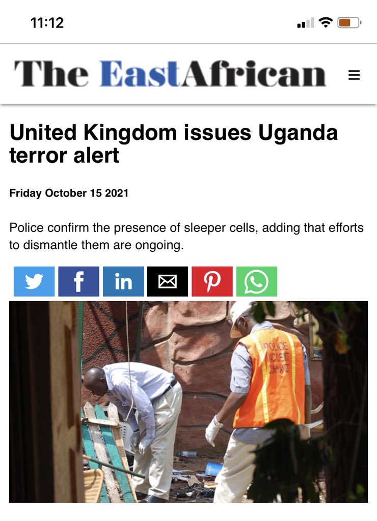 louismwanja's tweet photo. 1: OCT-15: United Kingdom #UK warns of terror attack in #Uganda.
2: OCT-18: Keep calm says the @PoliceUg & @UPDFspokespersn
3: OCT-23: Bomb Attack in #Komamboga boga #Digida.
4: Guess whoβs is going to be arrested? https://t.co/FS2ZERDPjH